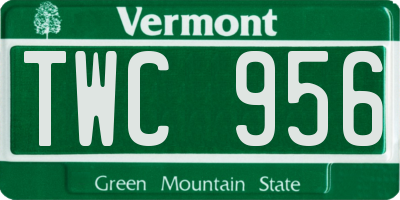VT license plate TWC956