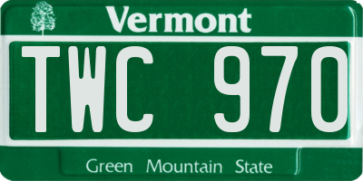 VT license plate TWC970