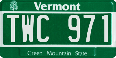 VT license plate TWC971