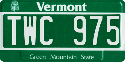 VT license plate TWC975