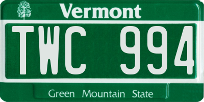 VT license plate TWC994