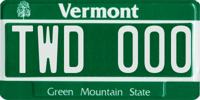 VT license plate TWD000