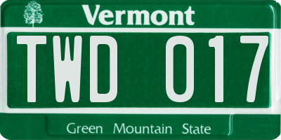 VT license plate TWD017