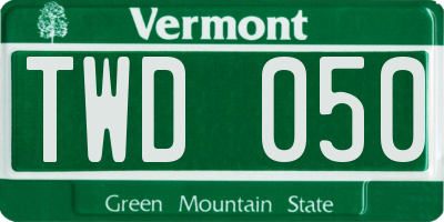 VT license plate TWD050