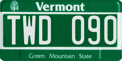 VT license plate TWD090