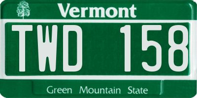 VT license plate TWD158