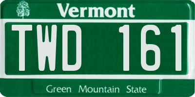 VT license plate TWD161