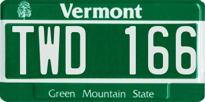 VT license plate TWD166