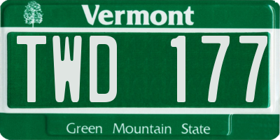 VT license plate TWD177