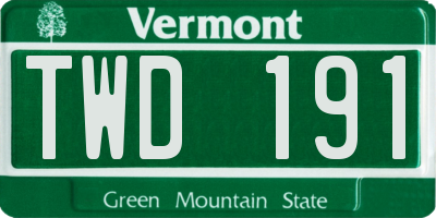 VT license plate TWD191