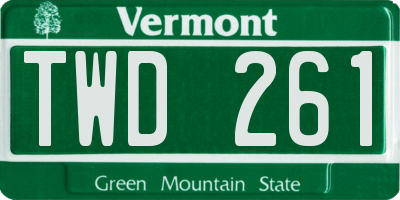 VT license plate TWD261