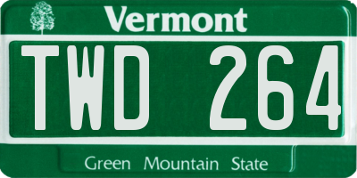 VT license plate TWD264