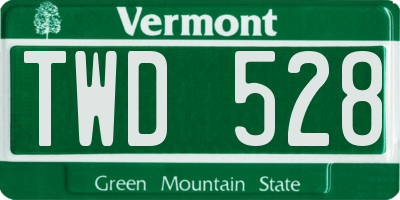 VT license plate TWD528