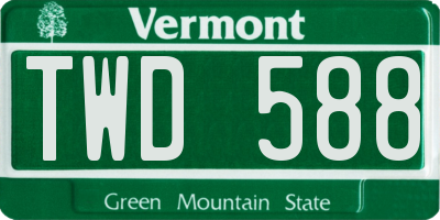 VT license plate TWD588
