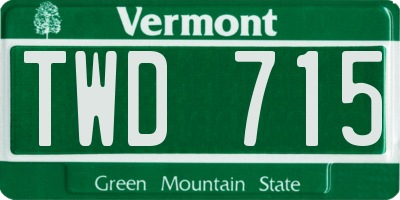 VT license plate TWD715