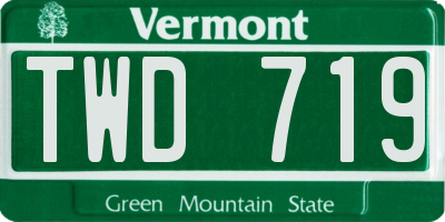 VT license plate TWD719