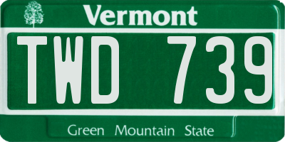 VT license plate TWD739