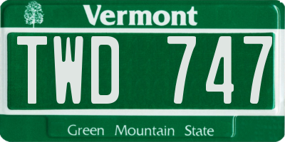 VT license plate TWD747