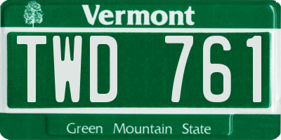 VT license plate TWD761