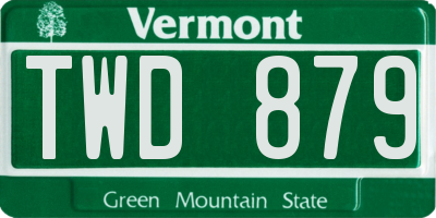 VT license plate TWD879