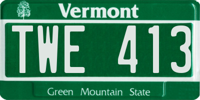 VT license plate TWE413