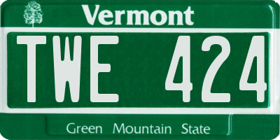 VT license plate TWE424