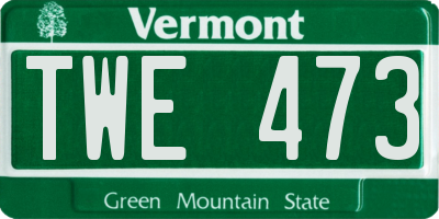 VT license plate TWE473