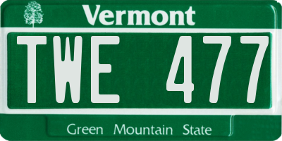 VT license plate TWE477