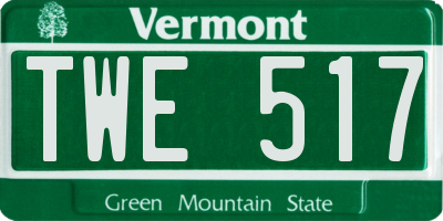 VT license plate TWE517
