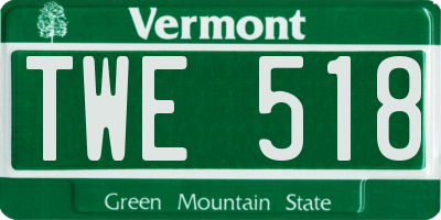 VT license plate TWE518