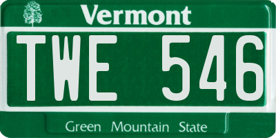 VT license plate TWE546