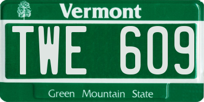 VT license plate TWE609