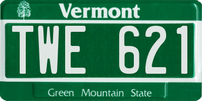 VT license plate TWE621