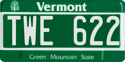 VT license plate TWE622