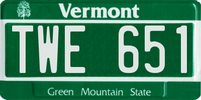 VT license plate TWE651