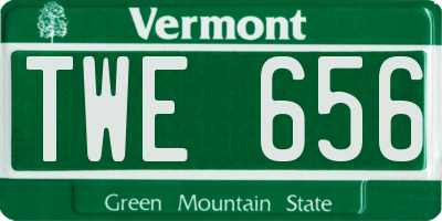 VT license plate TWE656
