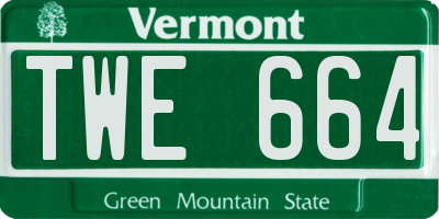 VT license plate TWE664