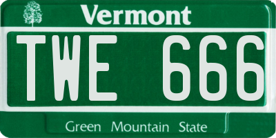 VT license plate TWE666
