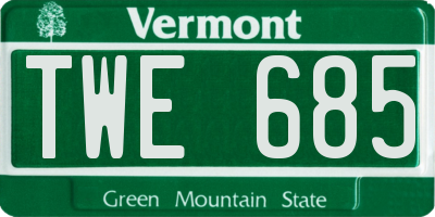 VT license plate TWE685