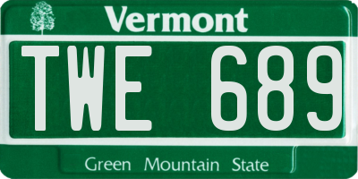 VT license plate TWE689