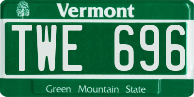 VT license plate TWE696