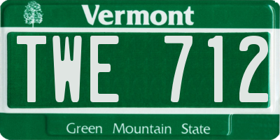 VT license plate TWE712