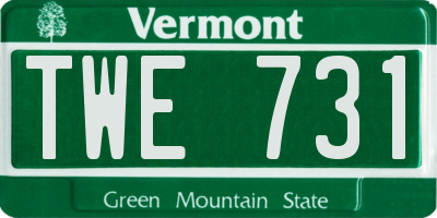 VT license plate TWE731