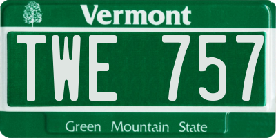 VT license plate TWE757