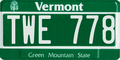 VT license plate TWE778