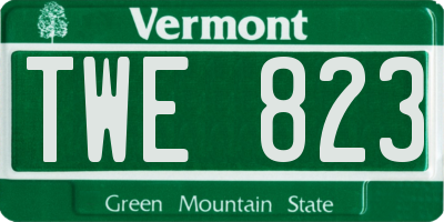 VT license plate TWE823
