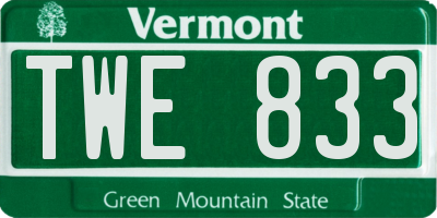 VT license plate TWE833
