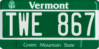 VT license plate TWE867