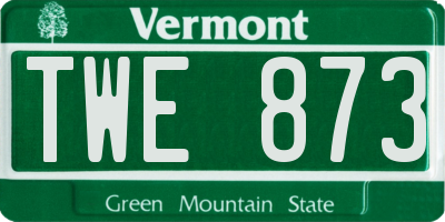 VT license plate TWE873