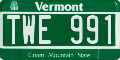 VT license plate TWE991